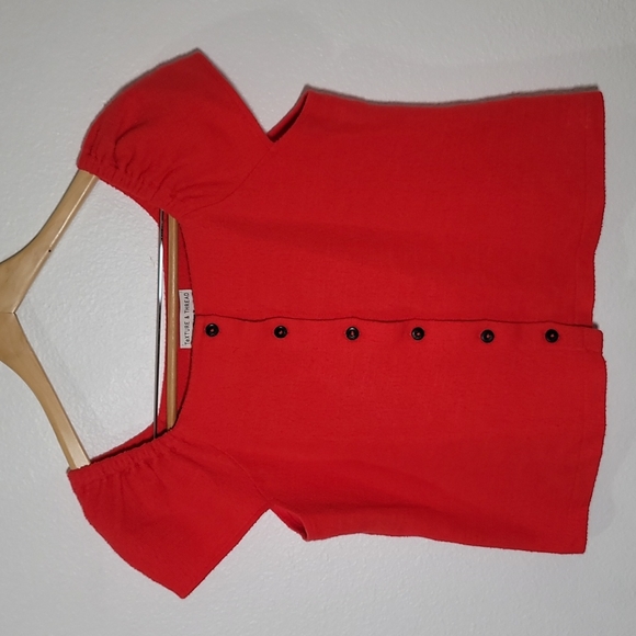 Madewell Tops - Madewell Texture and Thread Red Button Down Top Size Small